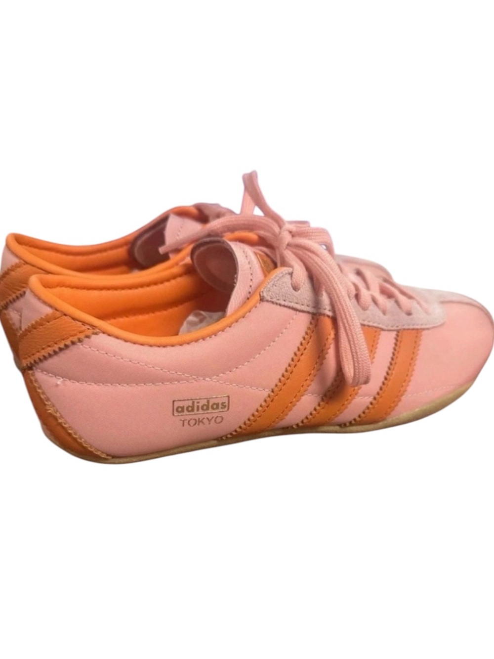 adidas ~ Sneakers ~ NIB ~ Pink & Orange ~Women’s 7.5 ~ Low Profile Gum Sole - Picture 5 of 7